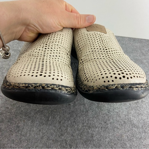 Rieker “Daisy” Cream Leather Slip On Clog Women’s Size 40 or US 8.5-9 - Picture 7 of 10